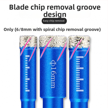 9-частен комплект диамантени боркорони с алуминиев калъф за пробиване на дупки в плочки, мрамор и гранит