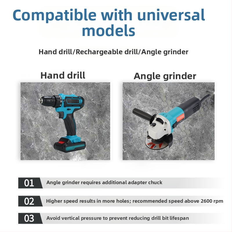 9-частен комплект диамантени боркорони с алуминиев калъф за пробиване на дупки в плочки, мрамор и гранит