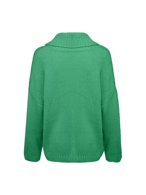 Pulover damă cu guler înalt, poliester, croială Slim, mâneci lungi, țesătură groasă, formare la temperatură înaltă, Primăvara 2025