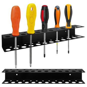 Метален стенен органайзер за инструменти, 1 бр., 23 дупки за съхранение на винтове