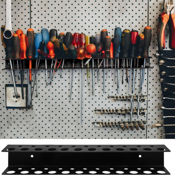 Метален стенен органайзер за инструменти, 1 бр., 23 дупки за съхранение на винтове