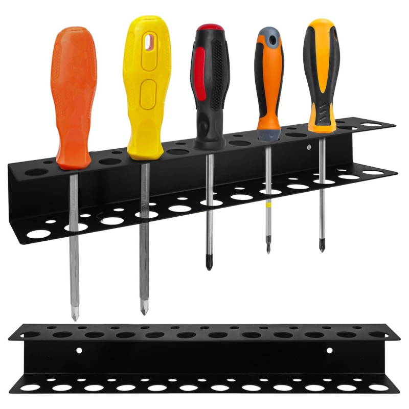 Метален стенен органайзер за инструменти, 1 бр., 23 дупки за съхранение на винтове