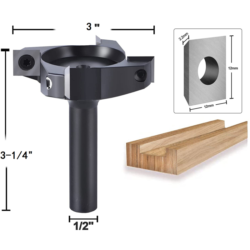 Фреза за рутер за дърво – Т-образна прорезна и гнездна фреза, с три и четири ръба, Wu марка