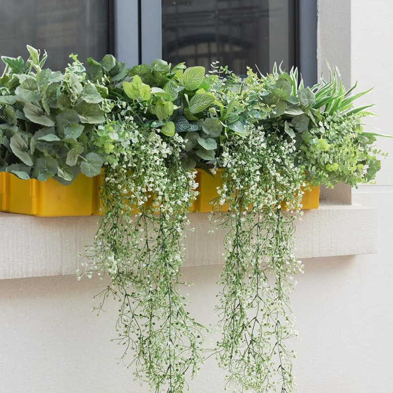 Umjetni set listova eukaliptusa - plastika, injekcijsko oblikovanje, sorta: eukaliptus, za vjenčanje, na otvorenom, rekviziti za fotografiju, kućna dekoracija