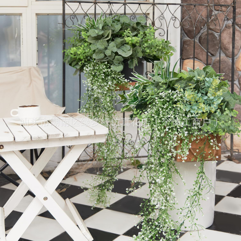 Umjetni set listova eukaliptusa - plastika, injekcijsko oblikovanje, sorta: eukaliptus, za vjenčanje, na otvorenom, rekviziti za fotografiju, kućna dekoracija