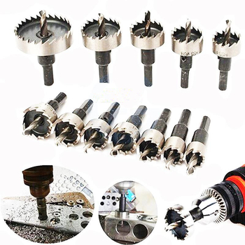 Fu City 13-частен комплект за пробиване на дупки от високоскоростна стомана, назъбени ръбове за метални плочи