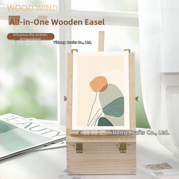 Настолен дървен мольберт с разделители и без капак, модерен минималистичен стил за канцелария и козметика