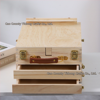 Ξύλινο επιτραπέζιο καβαλέτο με διαχωριστές και χωρίς καπάκι, μοντέρνος μινιμαλισμός για γραφική ύλη και καλλυντικά