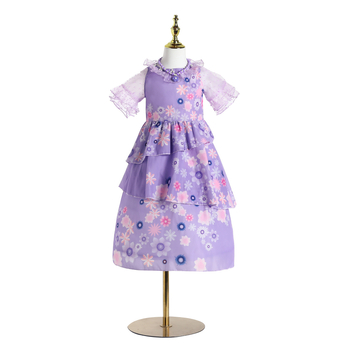 Dječja ljetna haljina za djevojčice s cvjetnim uzorkom, stil princeze, materijal: pamuk–poliester smjesa, podstava: poliester, dobna skupina 3–8 godina