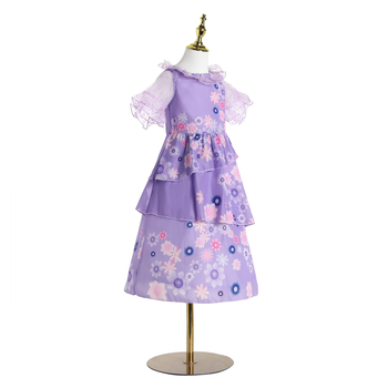 Φόρεμα κοριτσιών με λουλουδάτο μοτίβο, στυλ πριγκίπισσας, ύφασμα: μίγμα βαμβακιού-πολυεστέρα, επένδυση: πολυεστέρας, για κορίτσια 3–8 ετών