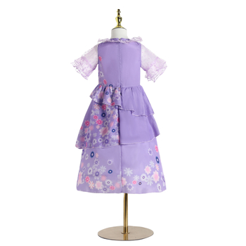 Φόρεμα κοριτσιών με λουλουδάτο μοτίβο, στυλ πριγκίπισσας, ύφασμα: μίγμα βαμβακιού-πολυεστέρα, επένδυση: πολυεστέρας, για κορίτσια 3–8 ετών