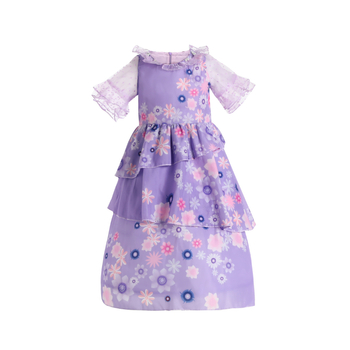 Φόρεμα κοριτσιών με λουλουδάτο μοτίβο, στυλ πριγκίπισσας, ύφασμα: μίγμα βαμβακιού-πολυεστέρα, επένδυση: πολυεστέρας, για κορίτσια 3–8 ετών