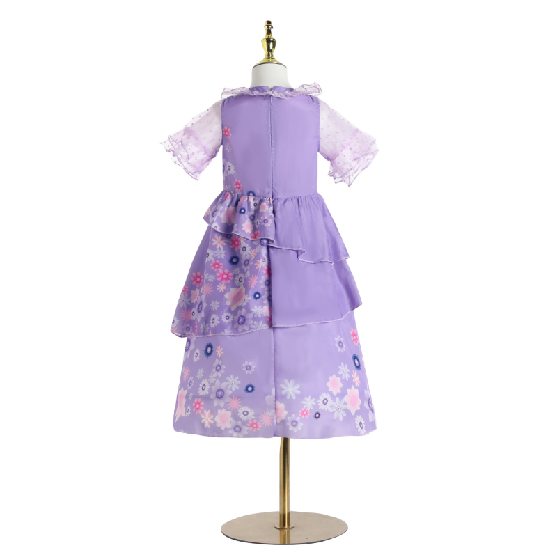 Dječja ljetna haljina za djevojčice s cvjetnim uzorkom, stil princeze, materijal: pamuk–poliester smjesa, podstava: poliester, dobna skupina 3–8 godina