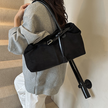 PU kožna tote torbica za žene – horizontalni kvadratni oblik, magnetska kopča, poliester podstava, unutarnji džep sa zatvaračem