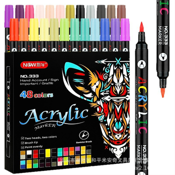 Dvipusis akrilo markeriai rinkinys – vandeniui atsparūs meno markeriai vaikams ir pradinės mokyklos mokiniams