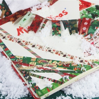 Коледна Washi лента за дневник с DIY горещо тиснение и фолио — хартиена основа, дължина 5 м, за дневник и декорация