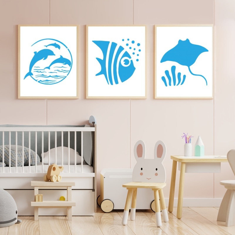 PET šablonas vaikams iš jūros serijos DIY motyvams su iškirpte – PET medžiaga; neimportuota; be IP licencijos