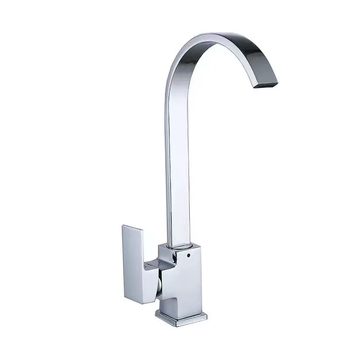 Praustuvo maišytuvas su vertikaliu montavimu, keraminiu kartridžo vožtuvu, cinko lydinio korpusas, kvadratinio vamzdžio dizainas ir septynė formos