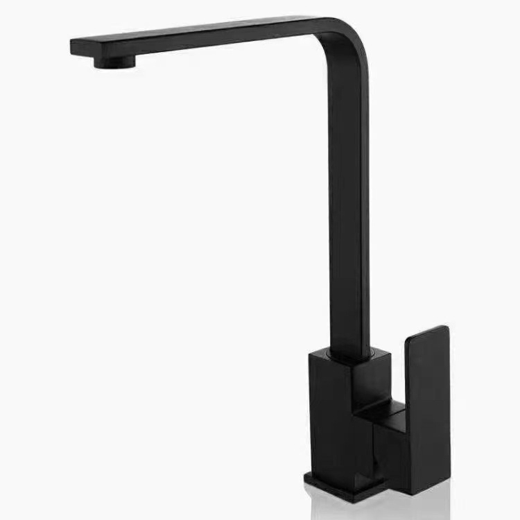 Praustuvo maišytuvas su vertikaliu montavimu, keraminiu kartridžo vožtuvu, cinko lydinio korpusas, kvadratinio vamzdžio dizainas ir septynė formos