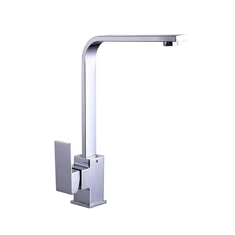 Praustuvo maišytuvas su vertikaliu montavimu, keraminiu kartridžo vožtuvu, cinko lydinio korpusas, kvadratinio vamzdžio dizainas ir septynė formos