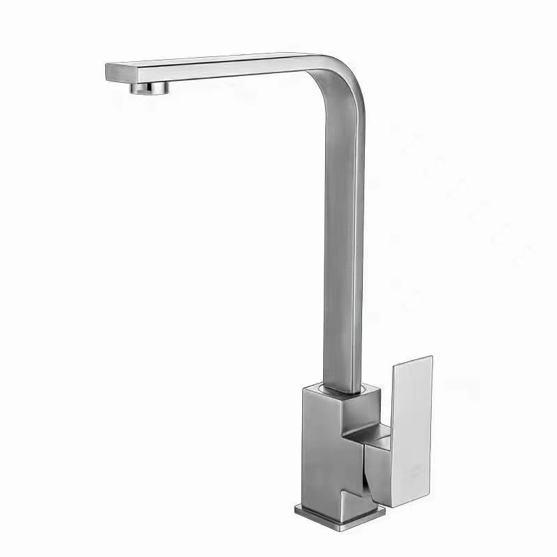 Praustuvo maišytuvas su vertikaliu montavimu, keraminiu kartridžo vožtuvu, cinko lydinio korpusas, kvadratinio vamzdžio dizainas ir septynė formos