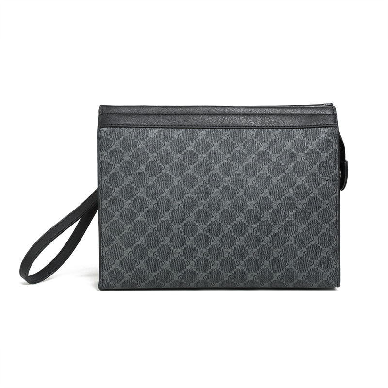 Pánska PU kožená klutch taška, podšívka z polyesteru, obchodné cestovanie, jar 2024