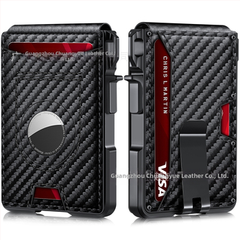 Мъжки PU портфейл със защита RFID, позициониращ тракер, магнитно флип затваряне, голям капацитет