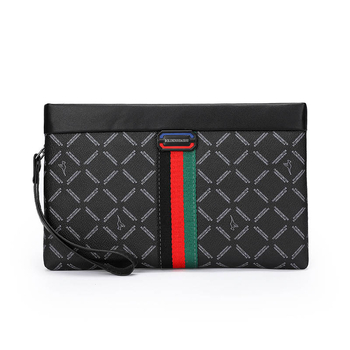 Ανδρική clutch τσάντα – street trend PU δέρμα, καρό μοτίβο, ανθεκτικό στη φθορά με επένδυση πολυεστέρα, κατάλληλη για επιχειρηματικά ταξίδια