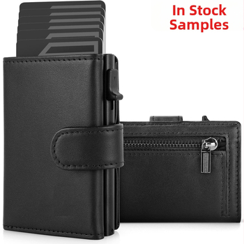 Kreditinių kortelių dėklas su ištraukiamu mechanizmu, vyriškas modelis, PU medžiaga, plėtimas ir anti-theft funkcija, 2024 m. ruduo, tinkamas namų saugojimui
