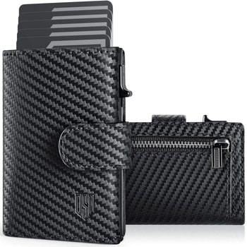 Kreditinių kortelių dėklas su ištraukiamu mechanizmu, vyriškas modelis, PU medžiaga, plėtimas ir anti-theft funkcija, 2024 m. ruduo, tinkamas namų saugojimui