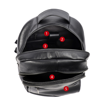 Σακίδιο από δέρμα βοδιού πρώτης ποιότητας, για άνδρες, χωρητικότητας 36–55 L, μοντέλο L5010, εργονομικό πίσω πάνελ