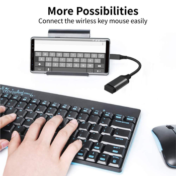 OTG Type-C към USB 3.0 кабел за данни, алуминиева сплав, 60W бързо зареждане