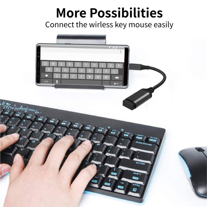 OTG adaptér Type-C na USB 3.0 dátový kábel, hliníková zliatina, 60W rýchlonabíjanie