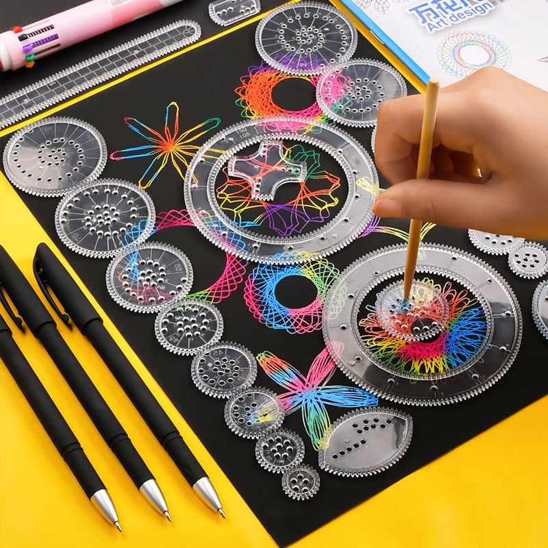 Set geometric multifuncțional cu calidoscop, plastic, 35 g, personalizabil