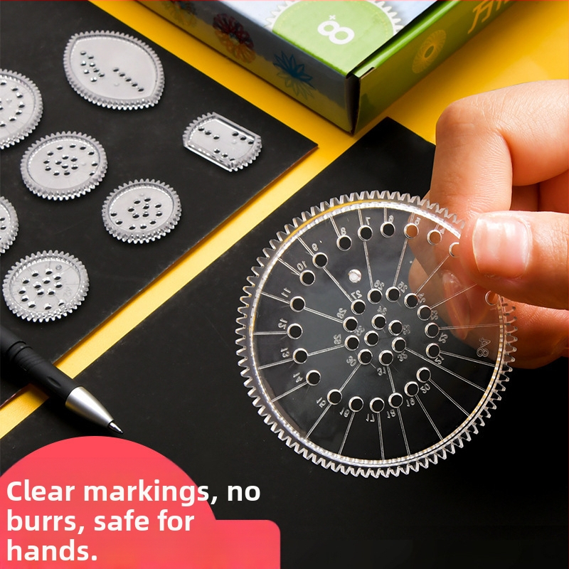 Геометричен набор за шаблони с калейдоскоп, пластмасов, 35 г, персонализиране