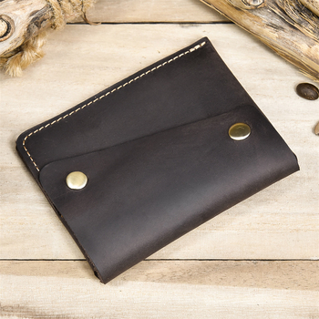 Πορτοφόλι κερμάτων από γνήσιο δέρμα, Unisex, Bi-fold, επένδυση πολυεστέρα, κορυφαίο στρώμα βοοειδούς δέρματος