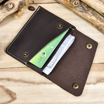 Πορτοφόλι κερμάτων από γνήσιο δέρμα, Unisex, Bi-fold, επένδυση πολυεστέρα, κορυφαίο στρώμα βοοειδούς δέρματος