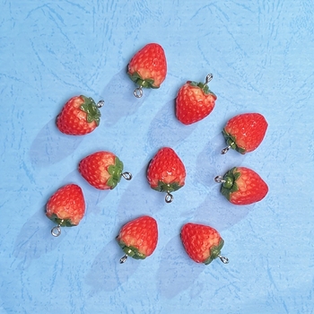 Κλειδοθήκη 3D σε σχήμα φράουλας, μέταλλο, στυλ καρτούν, κυκλοφορία Χειμώνας 2024