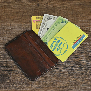 Vyrų kortelių dėklas iš natūralios odos, viršutinio sluoksnio galvijų odos, retro stiliaus, plonas dizainas, kasdieniniam naudojimui