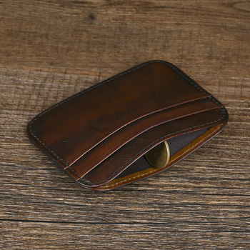 Vyrų kortelių dėklas iš natūralios odos, viršutinio sluoksnio galvijų odos, retro stiliaus, plonas dizainas, kasdieniniam naudojimui