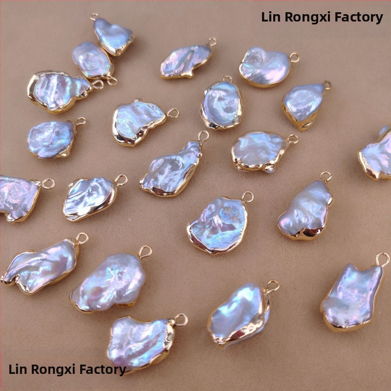 Обеци с едно висящо мънисто — пресноводни барокови Keshi перли, DIY бижута