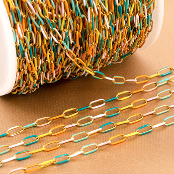 DIY κοσμήματα αξεσουάρ – αλυσίδα από ανοξείδωτο ατσάλι, επίστρωση με σταγόνες λαδιού, μοντέρνο στιλ για αστική μετακίνηση, Καλοκαίρι 2024