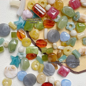 DIY κιτ για κοσμήματα με ακρυλικά χάντρες – ανάμεικτές χάντρες για βραχιόλια και αλυσίδες τηλεφώνου, 100 g