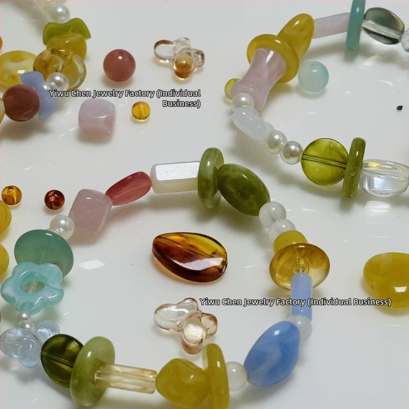 DIY súprava akrylových korálikov – miešané koráliky pre šperky, na náramky a telefónne retiazky, 100 g