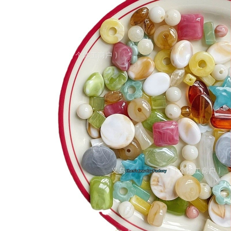 DIY súprava akrylových korálikov – miešané koráliky pre šperky, na náramky a telefónne retiazky, 100 g