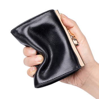 Moteriškas odinis kortų dėklas su monetų klipu, vintyvo stiliaus (Medžiaga: natūrali oda; Sluoksnis: pirmojo sluoksnio jautienos oda; Apmušalas: poliesteris; Lytis: moterys; Metai/sezonas: 2024 ruduo)