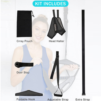 Δερμάτινη συσκευή έλξης αυχένα, φορητή για οικιακή χρήση, συσκευή φυσικοθεραπείας αυχένα, μοντέλο Neck Supplies