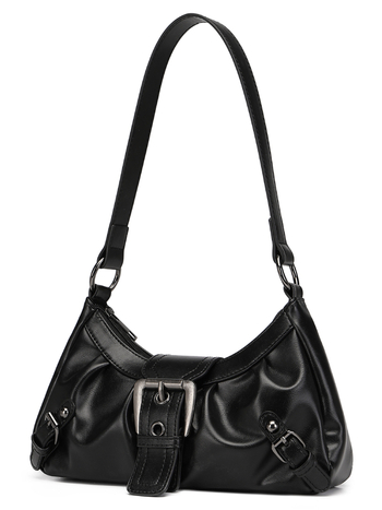 Geantă de umăr din PU, formă de pernă, stil Street Trend, închidere cu fermoar, buzunar interior cu fermoar