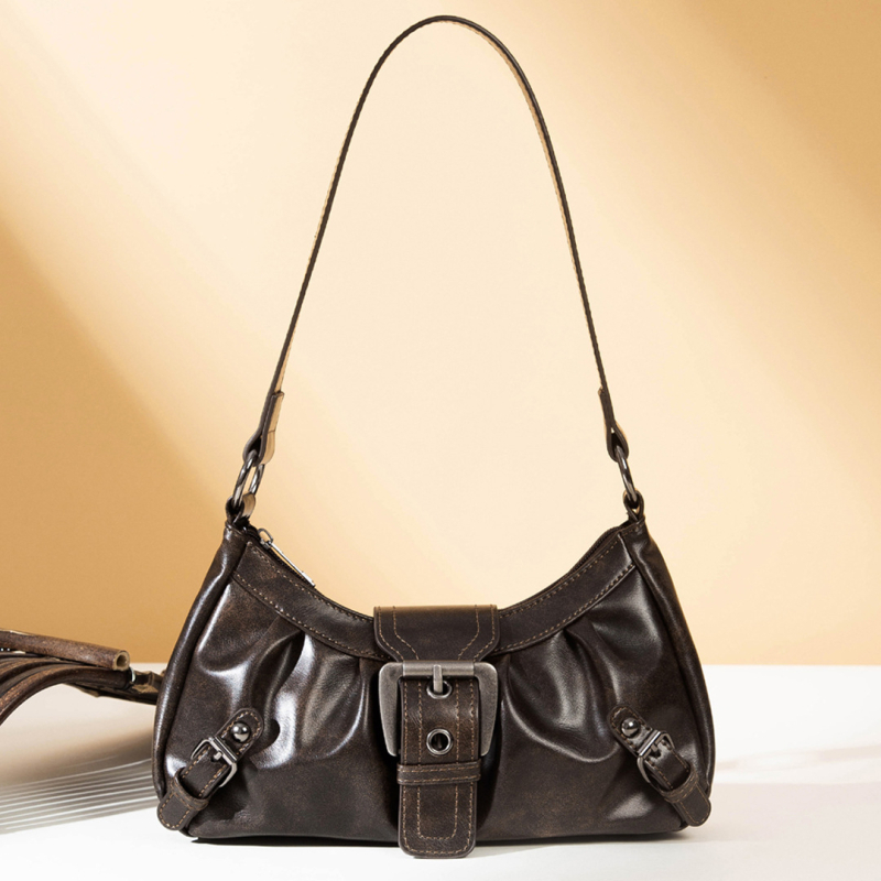 Geantă de umăr din PU, formă de pernă, stil Street Trend, închidere cu fermoar, buzunar interior cu fermoar