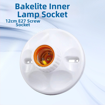 Površinis E27 lempos laikiklis su bakeliotiniu vidiniu kontaktu ir plastmasiniu korpusu, modelis 215, 250V, 6A